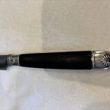 Empire-style knife set in ebony, with silver ferrules and pommels