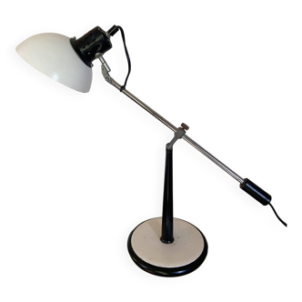 Articulated design lamp in chrome and white metal 60s-70s