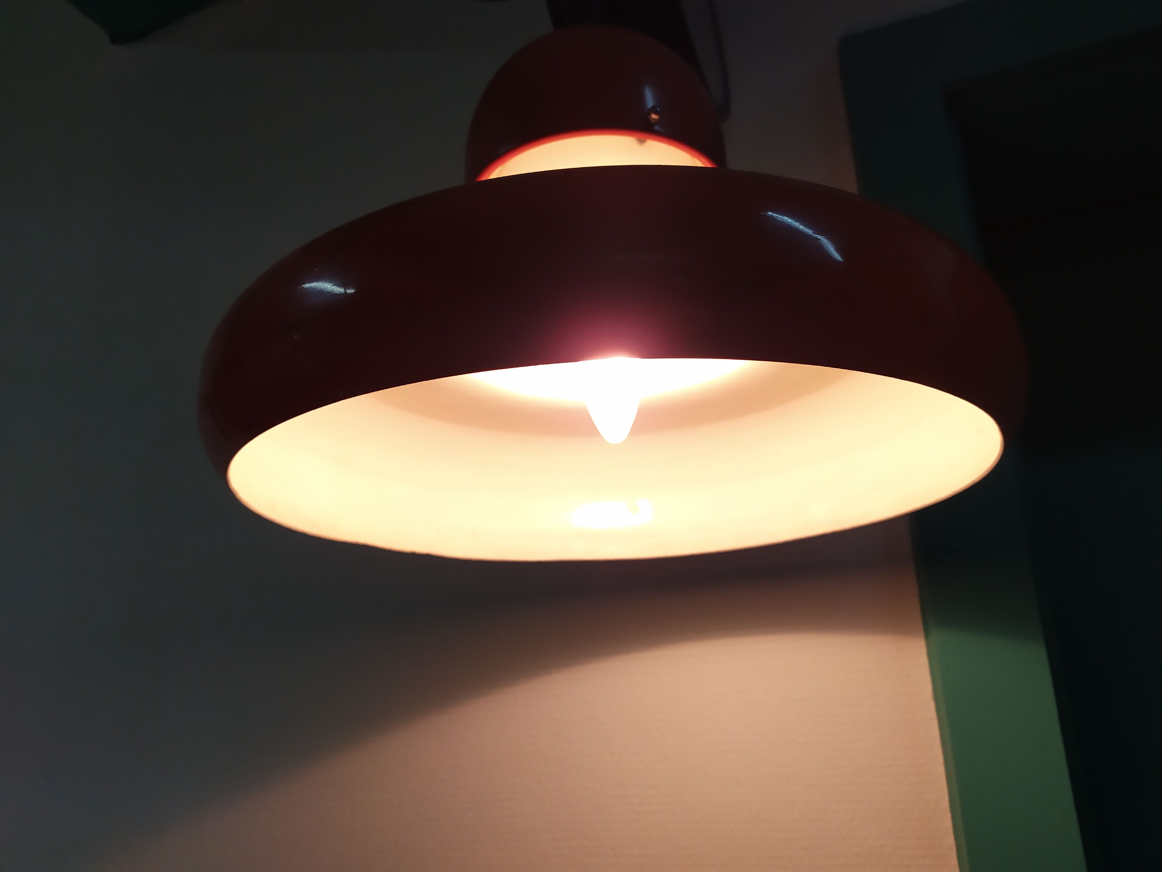 Orange suspension lamp