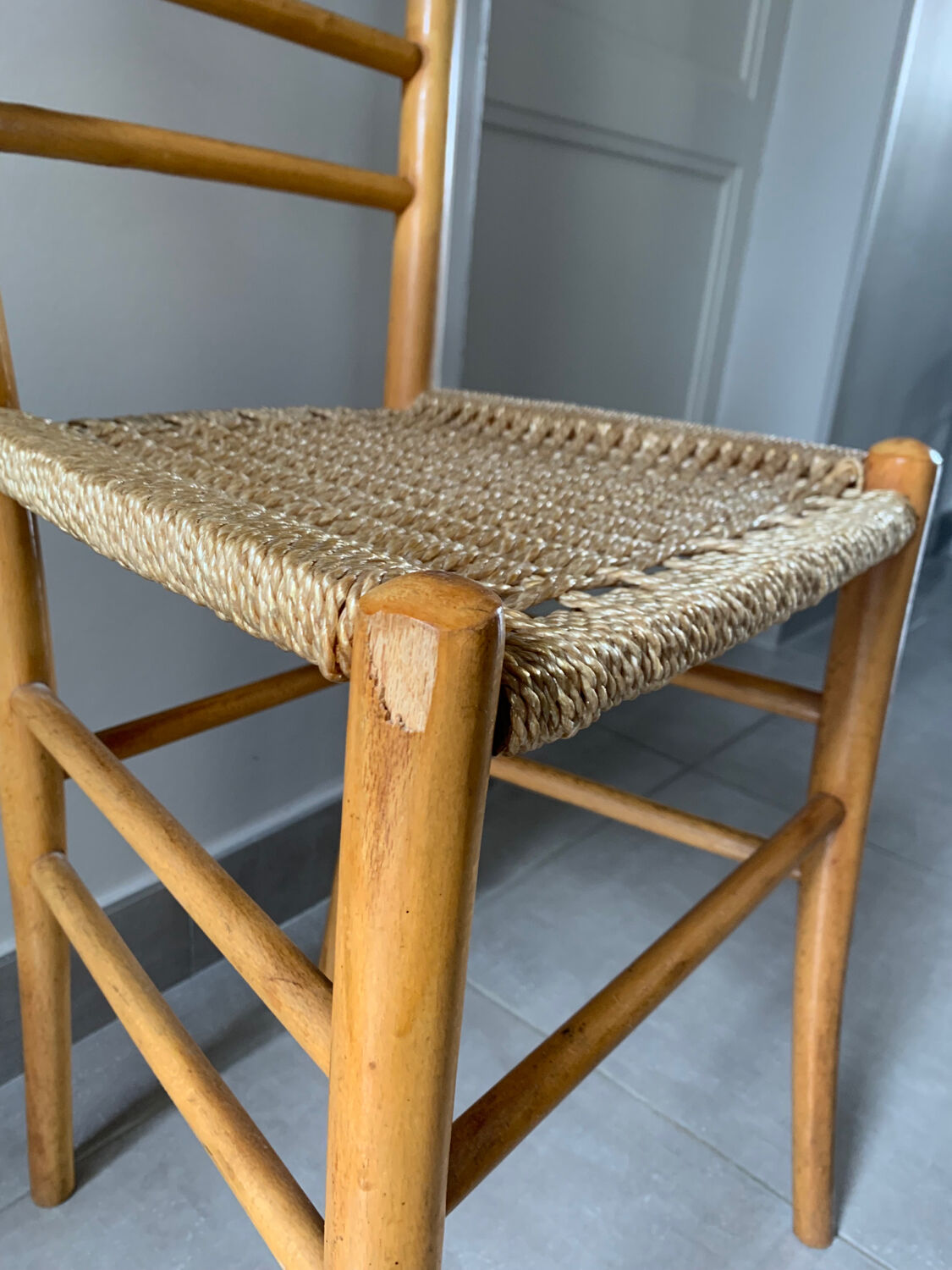 Vintage blond wood chair