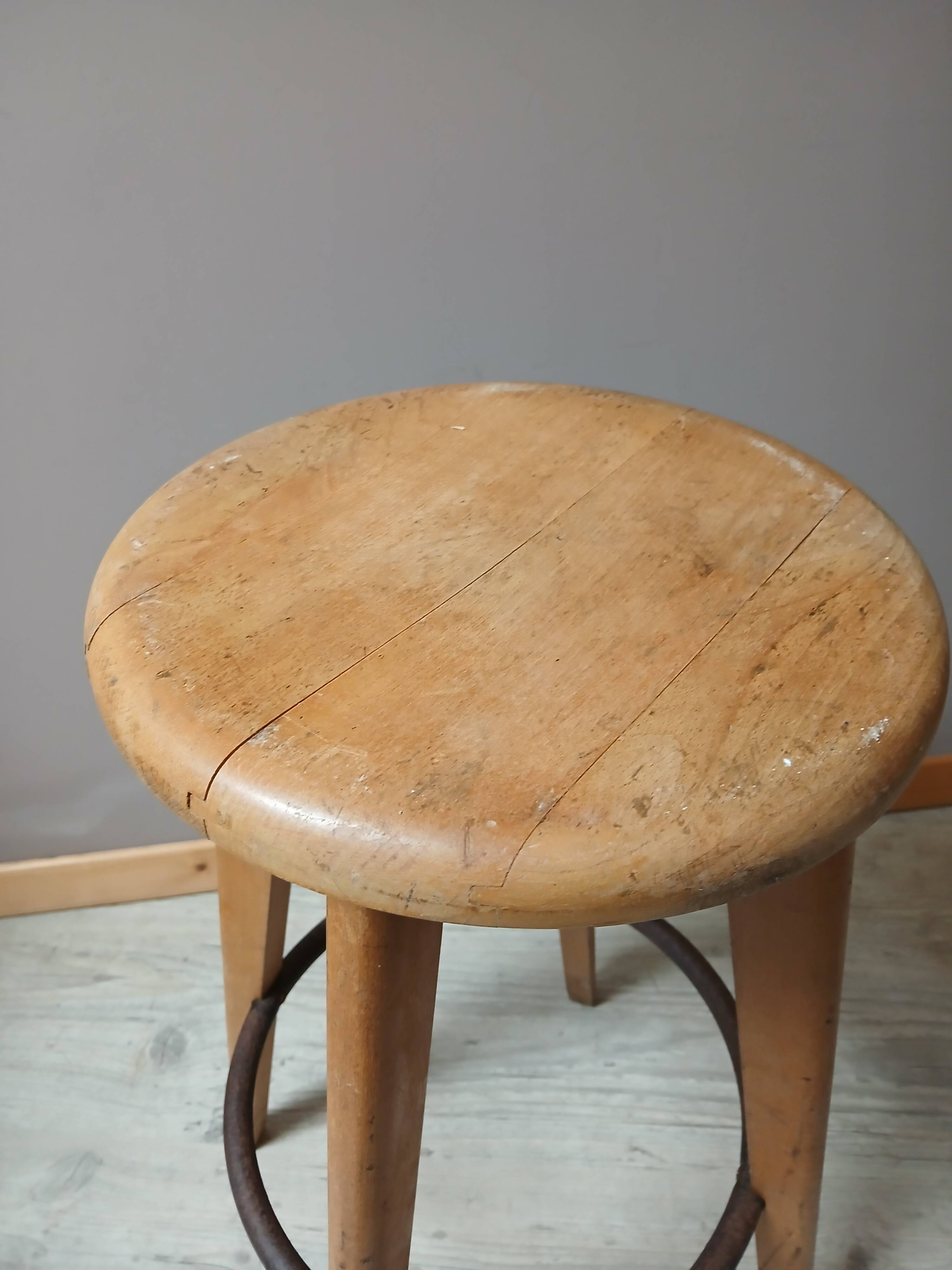 Beech bar stool from the 50s Editions STELLA