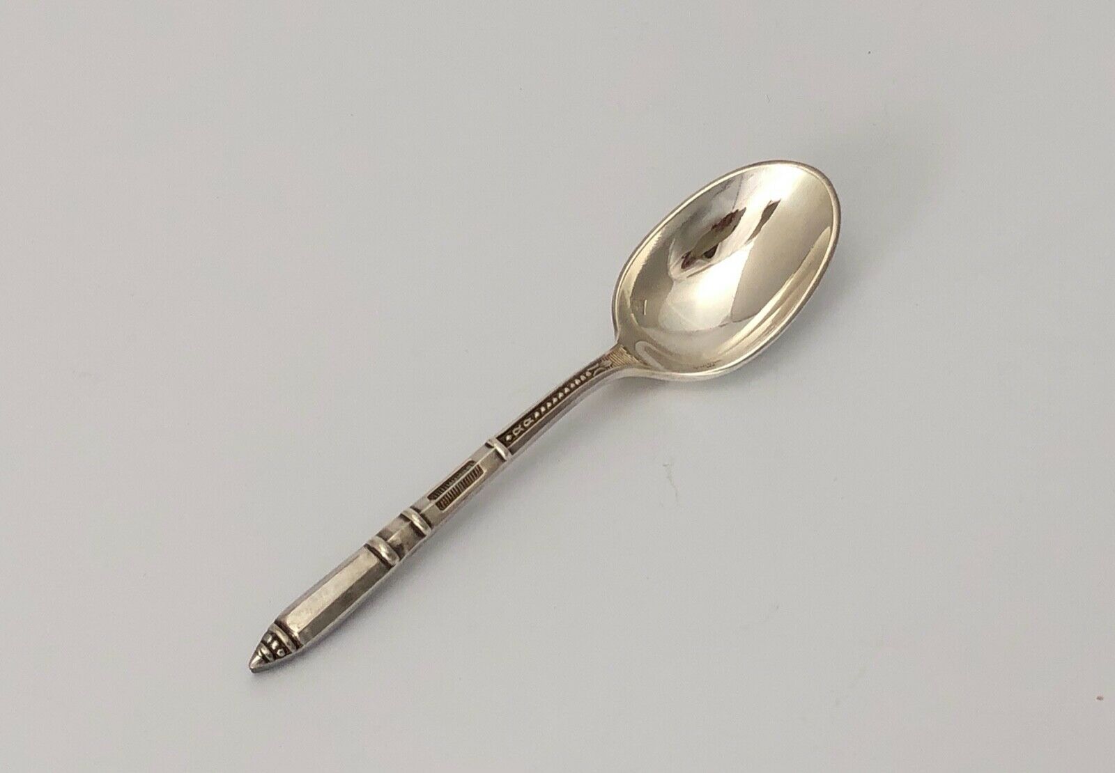 Box set 10 spoons a moka ercuis metal argente louis xvi bamboo baguette