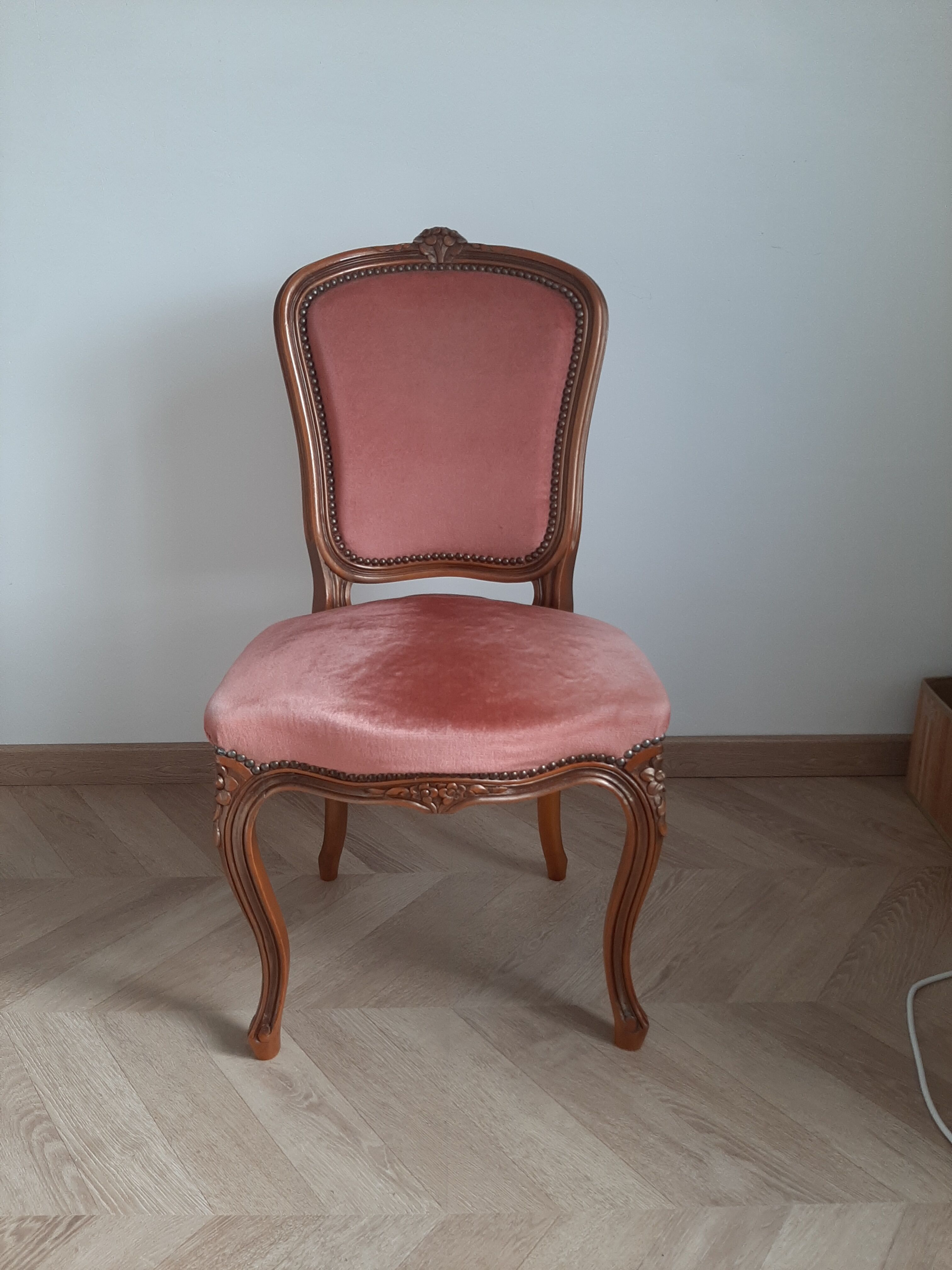 Chaise Louis XV rose