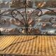 Folding bakery shelf, metal and wicker