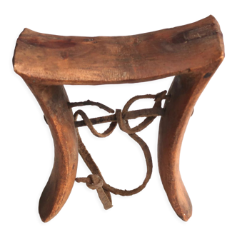 African wooden headrest 70s