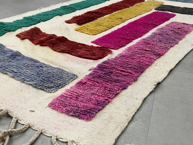 Handwoven traditional colorful beni mrirt rug, size 160 x 250 cm