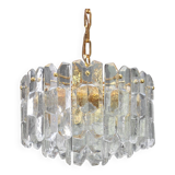 Superb brass and crystal glass light fixture Palazzo, Kalmar, Austria, 1970.
