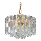Superb brass and crystal glass light fixture Palazzo, Kalmar, Austria, 1970.
