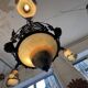 Imposing contemporary art deco style chandelier, glass paste and wrought iron
