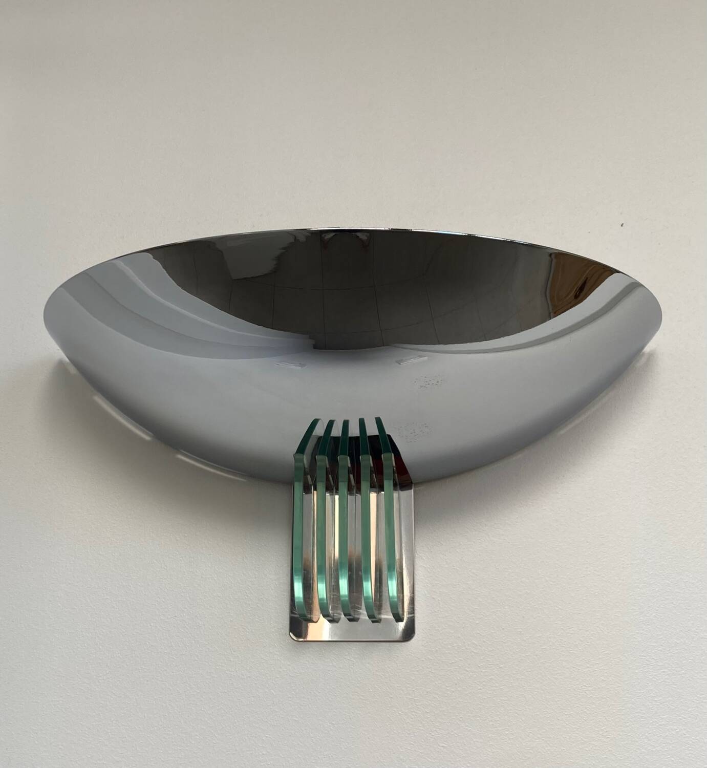 Chrome and glass wall light