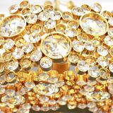 Golden brass chandelier with crystal glass inlays by Palwa, Germany, 1970s.