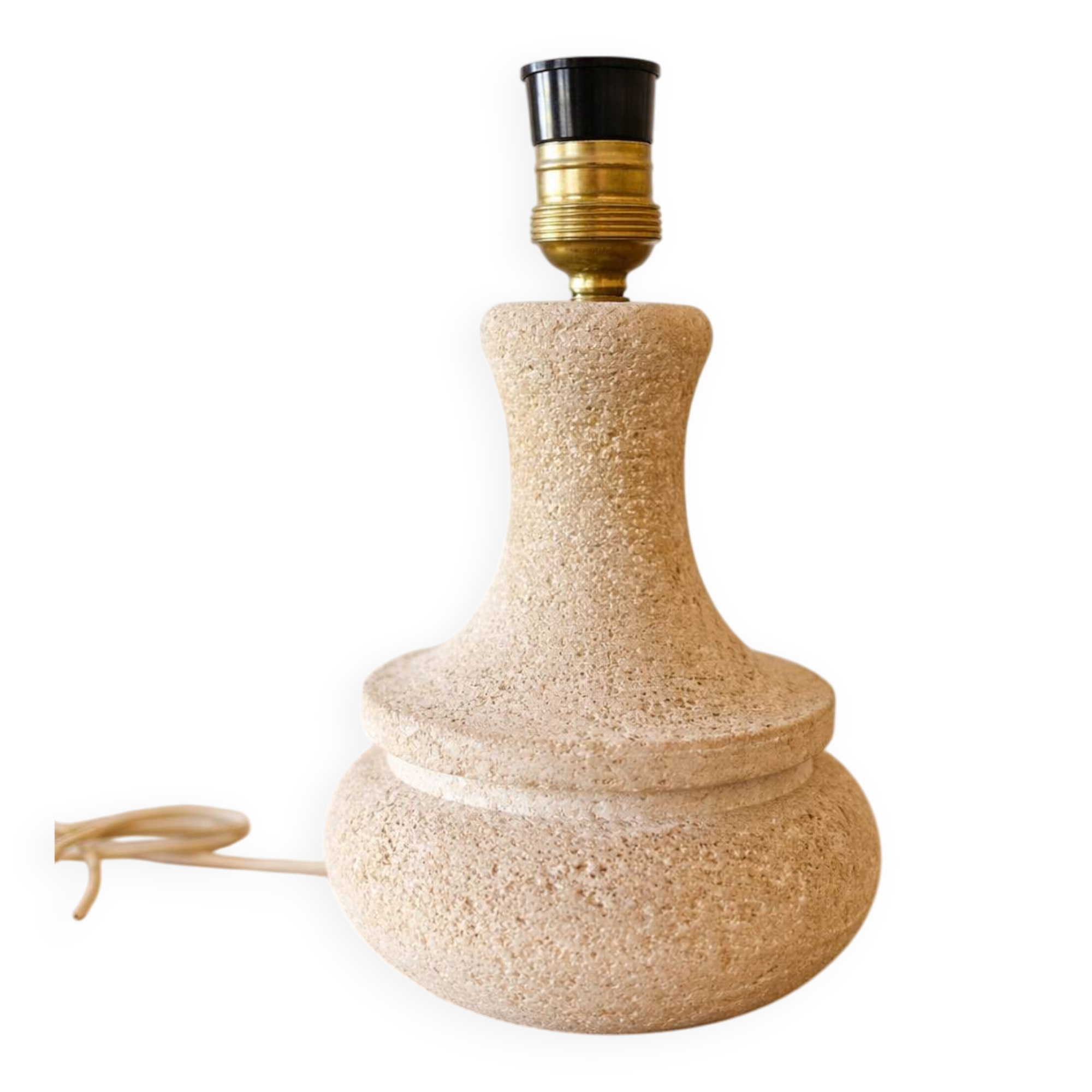 Vintage table lamp in mineral stone – 1960s/70s
