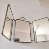 Miroir triptyque de barbier design années 50/60