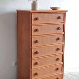 Vintage wicker chest of drawers.