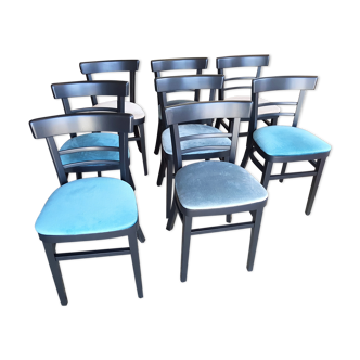 Série de 8 chaises d'hotel relookées