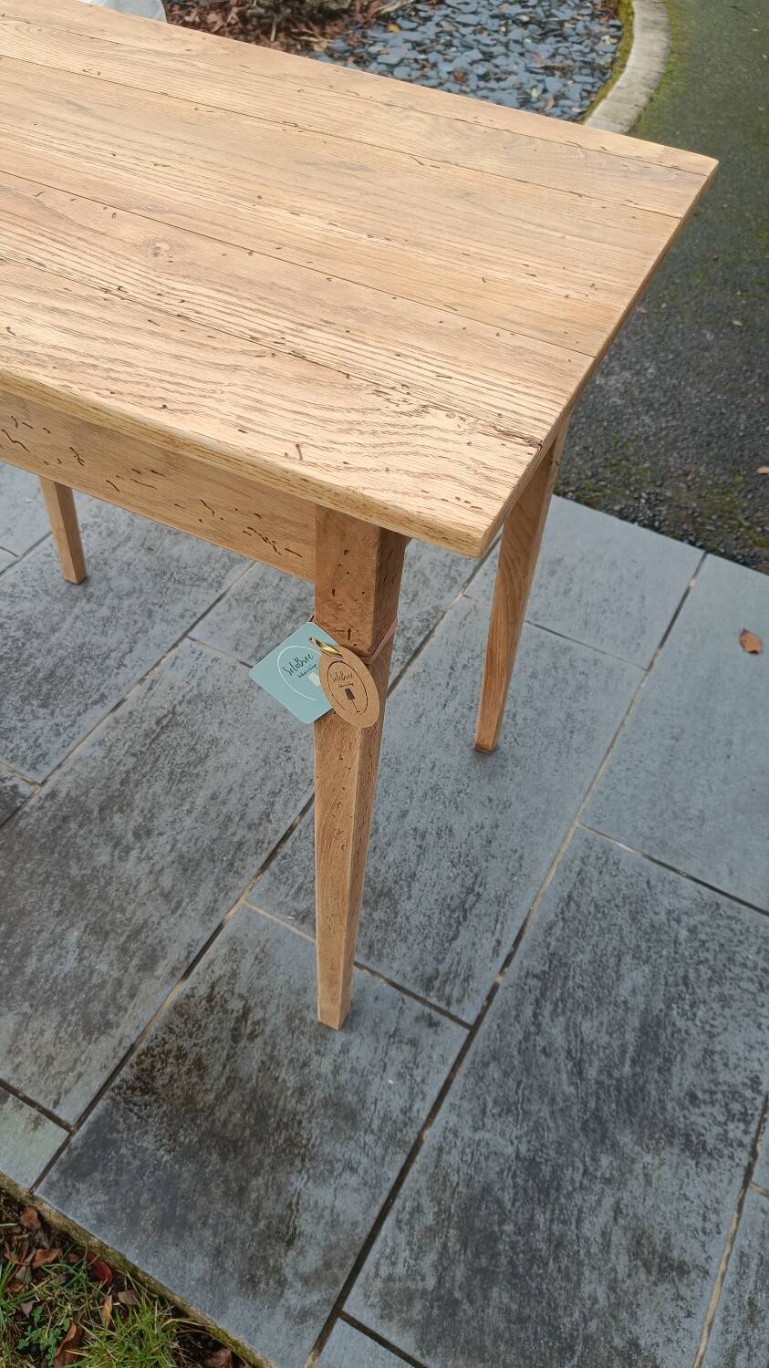 Old table made of raw wood