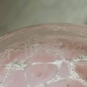Marbled pink blown glass art vase, La Rochère