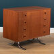 Retro teak 1960s danish chest of drawers on metal legs