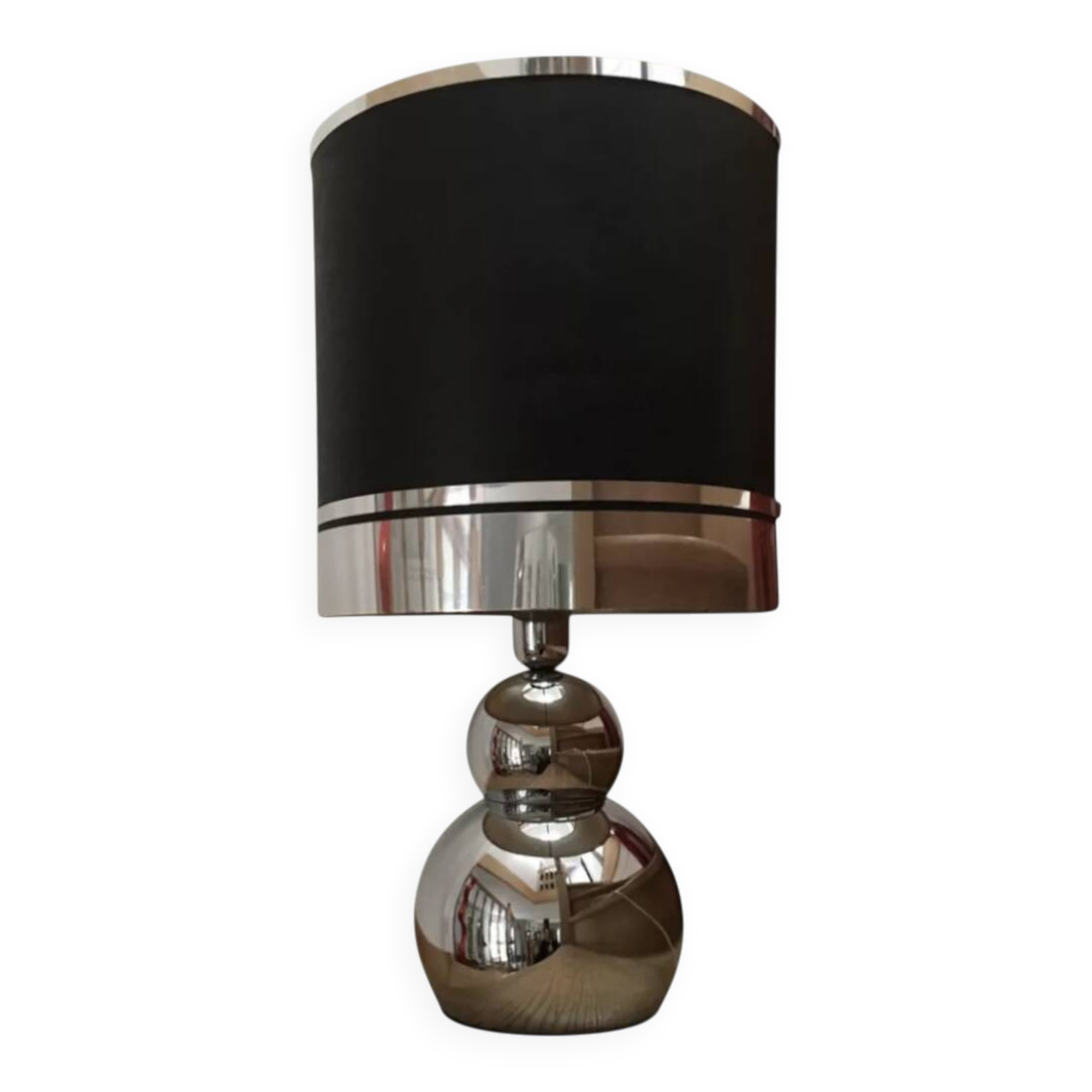 Space lamp, eglomisé glass, Italy, 1970.