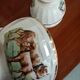 Set 6 bowls cow creamer semi porcelain old