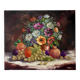 Old painting, still life of flowers and fruits.