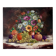 Old painting, still life of flowers and fruits.