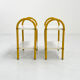 Pair of yellow tubular bedside tables, 1980