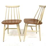 Set de 2 chaises "Fanett" en teck par Ilmari Tapiovaara, Suède, 1960