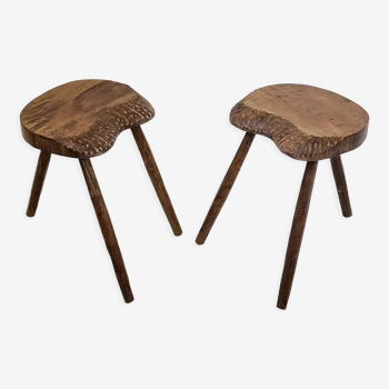 Pair of vintage brutalist stools 1960