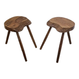 Pair of vintage brutalist stools 1960