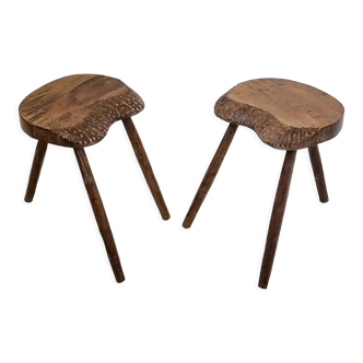 Pair of vintage brutalist stools 1960