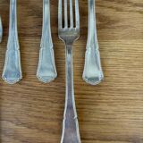 Set of 6 silver metal forks Apollo