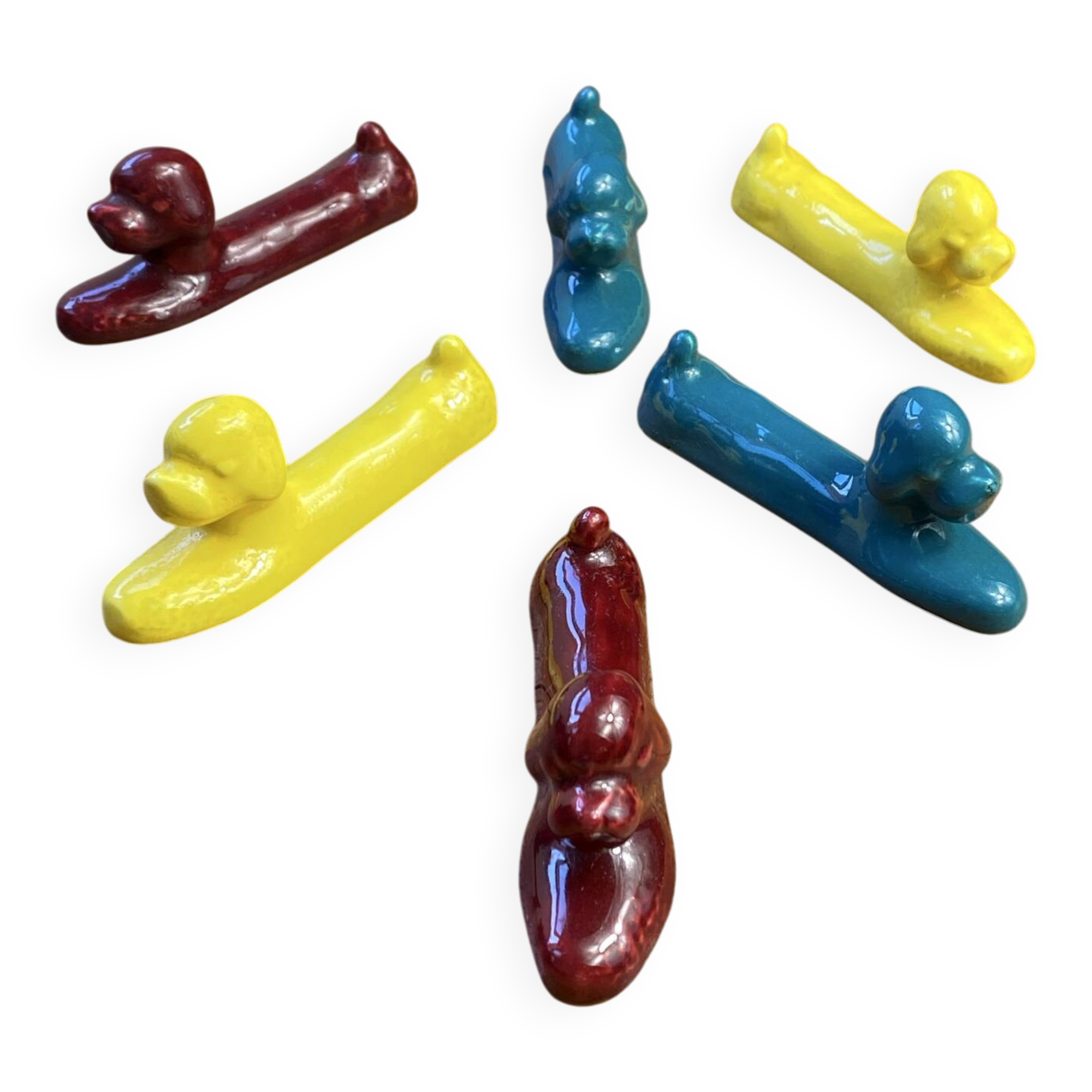 Porte-couteaux caniche en céramique