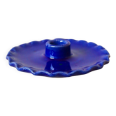 Klein Blue Serrated Ceramic Plate Candle Holder