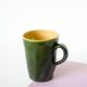 Set of 4 green mugs in glazed stoneware, ceramic, 1970