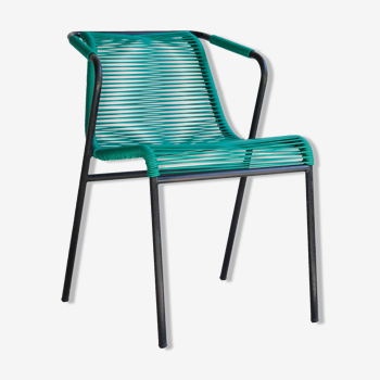 Fauteuil de jardin en métal et scoubidou vert