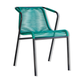 Fauteuil de jardin en métal et scoubidou vert