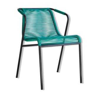 Fauteuil de jardin en métal et scoubidou vert
