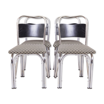 Quatre chaises de salle à manger Bauhaus fabriquées dans l’Allemagne des années 1930