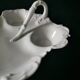 white Limoges porcelain crudité dish