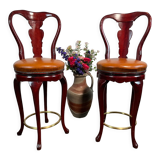 Tabourets de bar pivotants de style Art Decó vintage