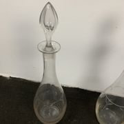 Pair of crystal wine carafes