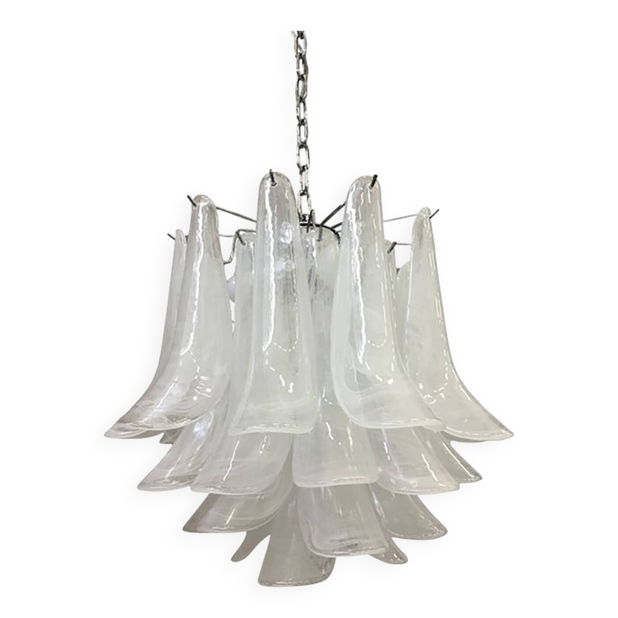 Murano Glass Sputnik Chandelier With Alabaster Italian Glass