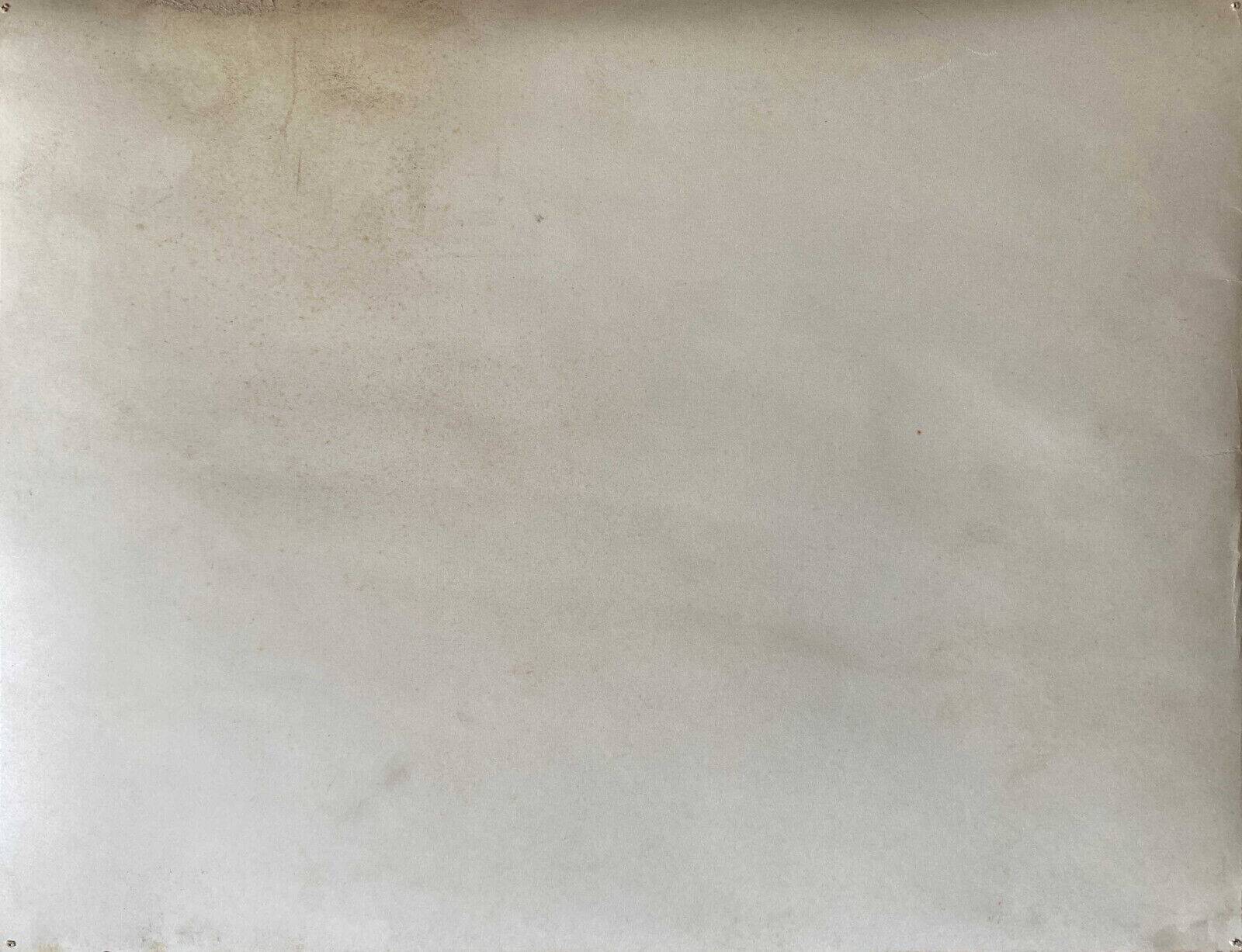 Watercolor Painting Seaside "Rock of the Virgin" Basque Country circa 1950