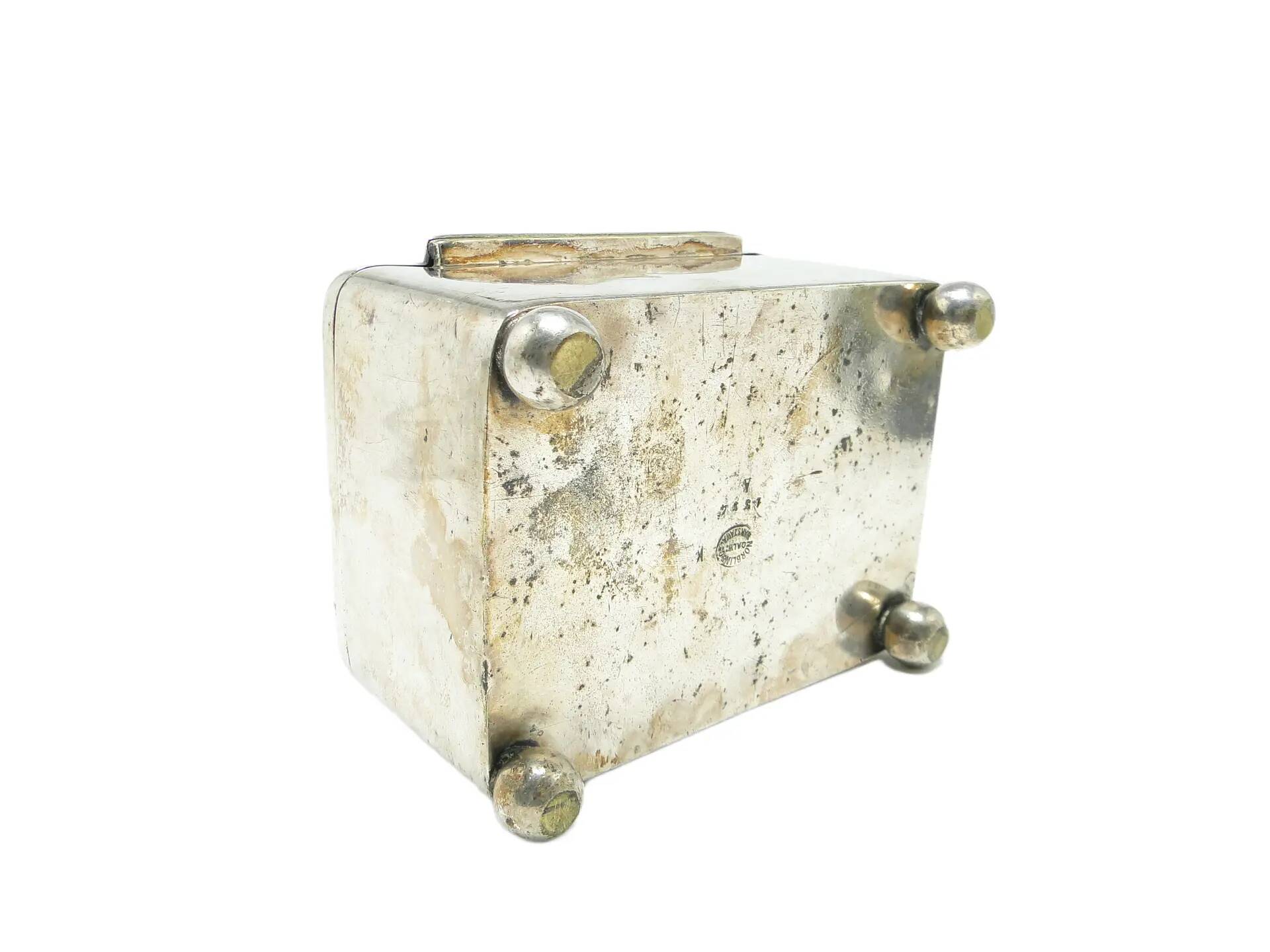 Art Deco sugar bowl, silver-plated brass, Norblin, Poland, 1920s.