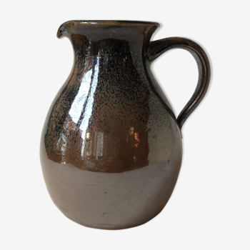 Glazed stoneware jug signed "KD".