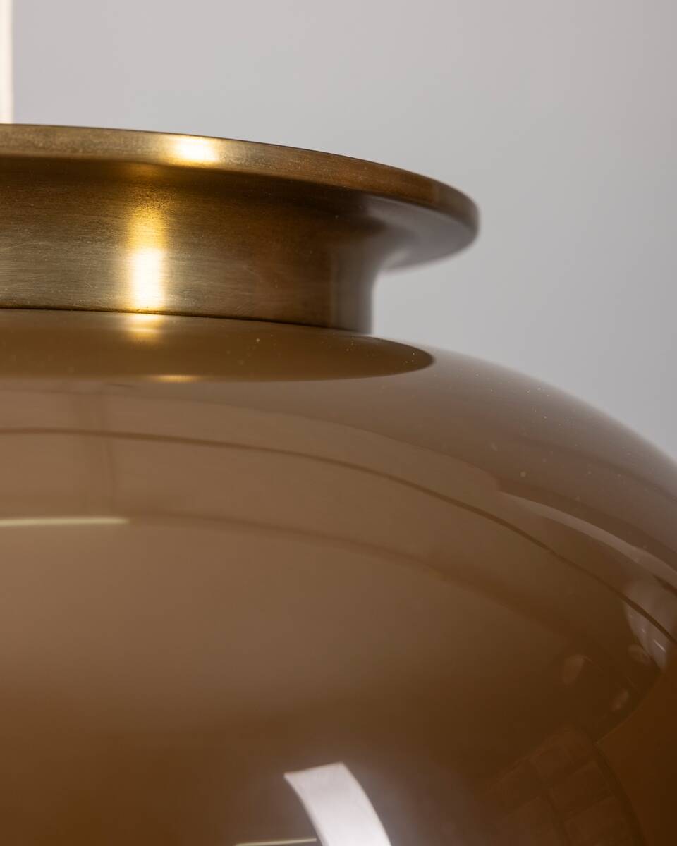 Lustre vintage années 70 en plastique marron design Massoni pour Harvey Guzzini