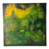 Modern abstract, "World of Depths", signed Diamanne 2009