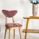 Heart-shaped chair in plum velvet and light wood, Europe, 1960s