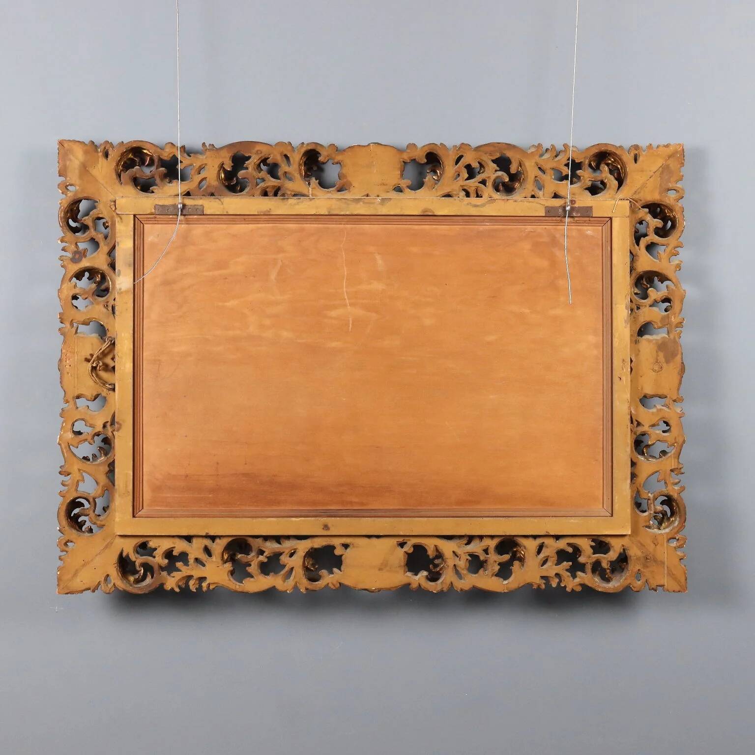 Ancient baroque frame in carved wood, Italy, 20th century